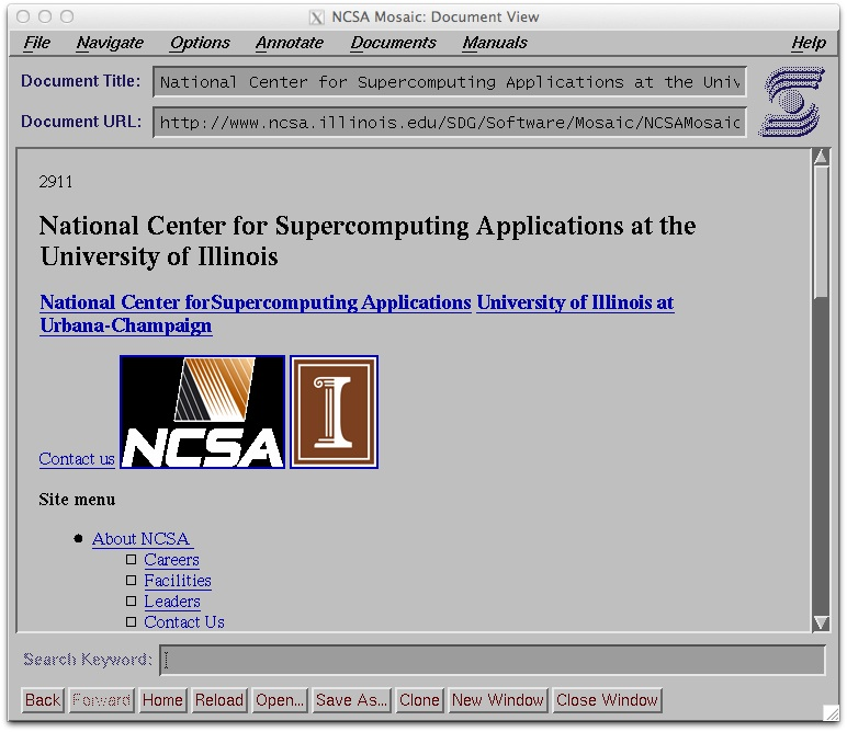 NCSA Mosaic web browser, 1993